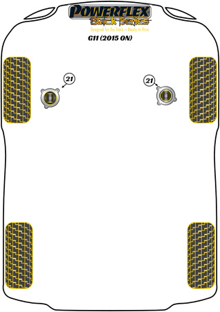 Sada vložek do držáku motoru Polyuretanové pouzdro Powerflex Black Series BMW 7 Series G11 (2015 on) PFF5-4020BLK