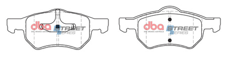Přední brzdové destičky DBA Brake Pads Street Series Semi-metallic - DB1848SS CHRYSLER USA Grand Voyager LTD