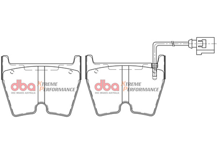 Přední brzdové destičky DBA Brake Pads Xtreme Performance ECE R90 certified Hawk HB609x.572 - DB15005XP AUDI RS3 8V RSQ3 8U TTRS quattro 8S