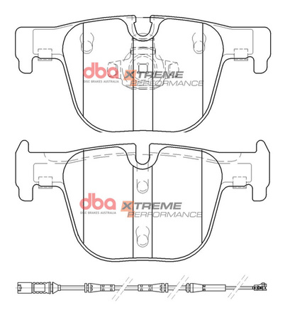 Zadní brzdové destičky DBA Brake Pads Xtreme Performance - DB15126XP BMW 3 Series F30 330 335 340 ActiveHybrid F31 F34 GT xDrive F30 F31 GT F34 4 F32 Coupe 430 435 440 F33 Convertible F36 Gran F32 F33 F36