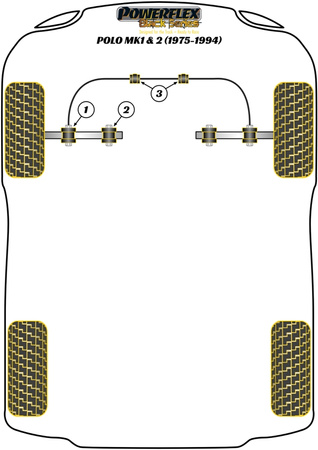 Vnější pouzdro předního lichoběžníkového ramene Polyuretanové pouzdro Powerflex Black Series Volkswagen Polo Polo / Derby MK1/2 (1975 - 1994) PFF85-101BLK