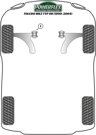 Přední držák stabilizátoru 23 mm Polyuretanové pouzdro Powerflex Heritage Collection Seat Toledo Models Toledo Mk2 1M (1999 - 2004) PFF85-411-23H