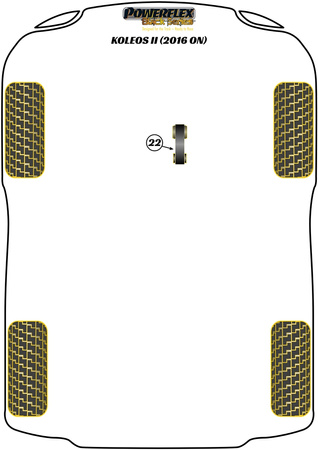 Držák s nižším točivým momentem - Track/Msport Polyuretanové pouzdro Powerflex Black Series Renault Koleos II (2016 on) PFF60-8026BLK