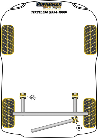 Pouzdro pro montáž zadního nosníku Polyuretanové pouzdro Powerflex Black Series Toyota Tercel L50 (1994-1999) PFR76-409BLK