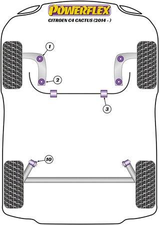 Přední rameno Přední pouzdro Polyuretanové pouzdro Powerflex Road Series Citroen C4 Models C4 Cactus (2014 - ON) PFF12-201